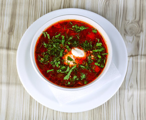 Russian traditional cuisine - Borsch