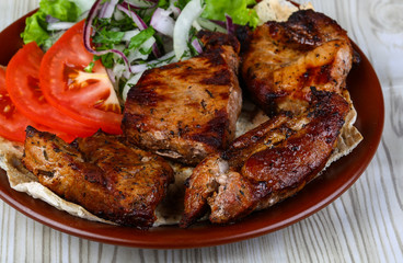 Pork shashlik barbeque