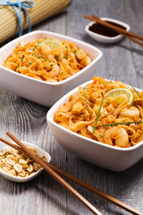 Pad Thai. Thailand's national dishes, stir-fried rice noodles