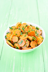 Carrot salad in bowl