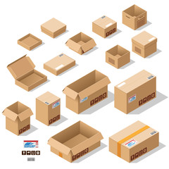 Cardboard boxes set