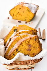 Sliced pumpkin bread