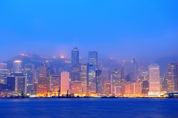 Naklejka premium Hong Kong Victoria Harbor morning