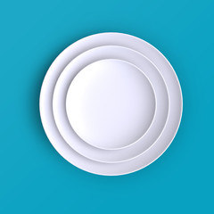 Empty plate. Isolated on color background. View from above.