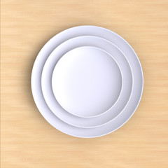 Empty plate. Isolated on color background. View from above.