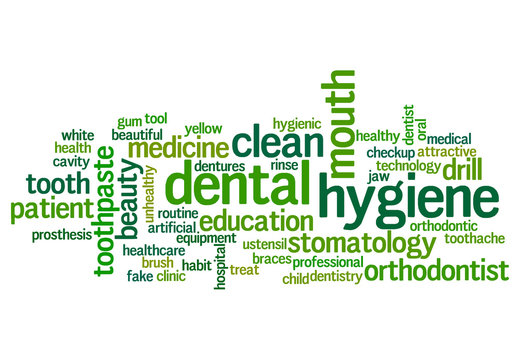 Dental hygiene word cloud