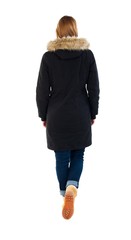 Back view of going  woman in parka. © ghoststone