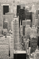New York City Manhattan street aerial view black and white © rabbit75_fot