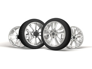 Car wheel 3d rendering