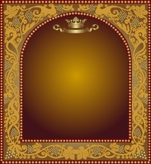 frame from golden grapes pattern