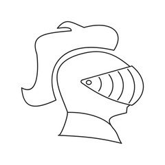 Medieval helmet thin line icon 