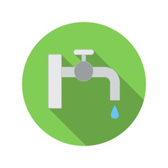 Water tap with drop flat icon