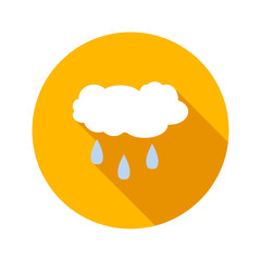Rainy cloud flat icon 