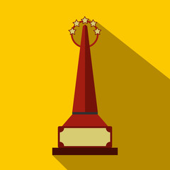 Red goblet flat icon with shadow