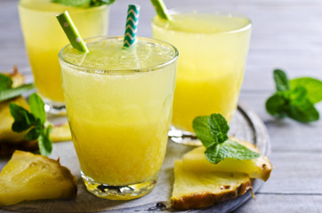 Pineapple cocktail with pulp