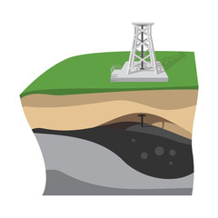 Oil extraction cartoon icon