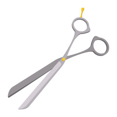 Steel scissors cartoon icon