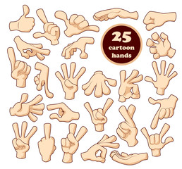 Comics cartoon hands set