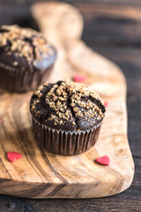 Sweet chocolate muffins