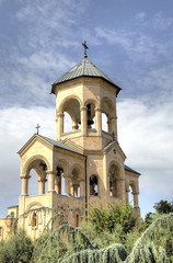 Belltower of Holy Trinity Cathedral (Tsminda Sameba). Tbilisi, Georgia