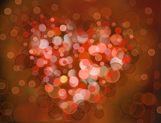 One bokeh heart. Colorful shape. Can be used as postcard, flyer, banner, invitation card for wedding