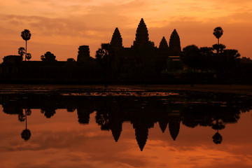 Angkor Wat Silhouette Sunrise Time, Cambodia