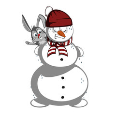 Mr. snowman - A snowman is in trouble (a hungry bunny is about to eat his nose).