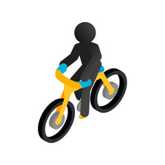 Racing syclist isometric 3d icon 