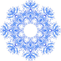 vector watercolor blue leaves ornament