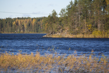 Lake landscape in autumn