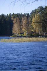Lake landscape in autumn