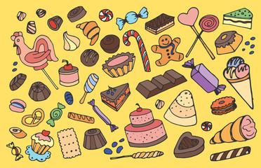 Doodle vector sweets