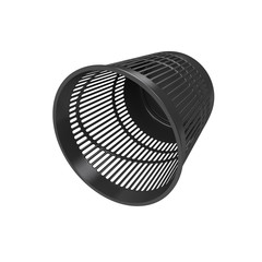 Empty trash bin isolated on white