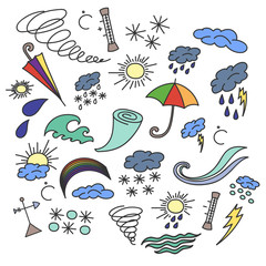 Obraz premium Doodle vector weather