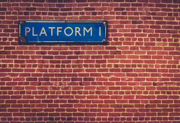 Fototapeta na wymiar Rustic Station Platform Sign