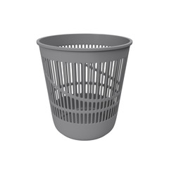 Empty trash bin isolated on white