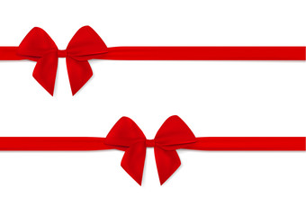 Ribbon with red bow vector.