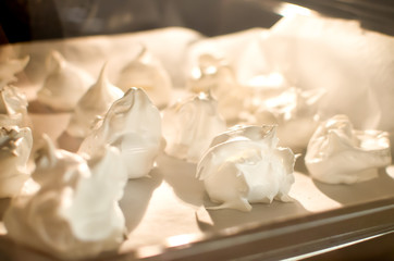 Fototapeta na wymiar meringues bake in the oven