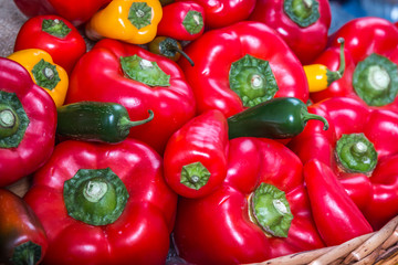 red peppers close up