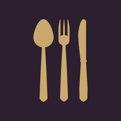 The spoon and fork and knife icon