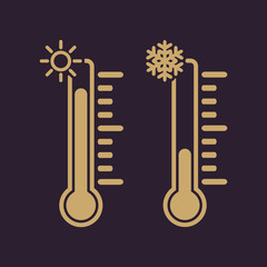 The thermometer icon. High and Low temperature