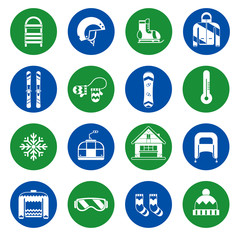 Winter Activity and Fun Outline Icon Set