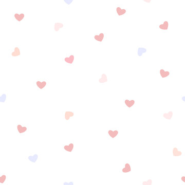seamless heart pattern on white background, vector