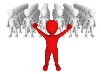 Red leader with his army