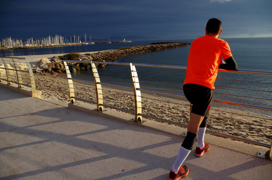 athlète au repos - Powered by Adobe