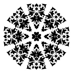 stock vector orient floral pattern, black and white