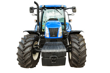 New agricultural tractor isolated on white background with clipp