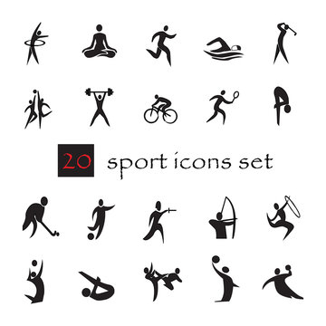 summer Olympic games 20 twenty icon vector set 
