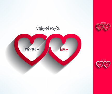 Set of vector valentines infinite love signs made in modern flat design. Loving couple concept. Love and romance design element