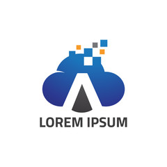 Cloud Data Letter A Logo